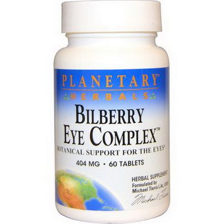 Planetary Herbals, Bilberry Eye Complex, 404mg, 60 Tablets