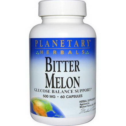 Planetary Herbals, Bitter Melon, Glucose Balance Support, 500mg, 60 Capsules