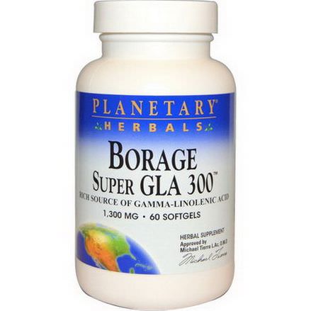 Planetary Herbals, Borage Super GLA 300, 1,300mg, 60 Softgels