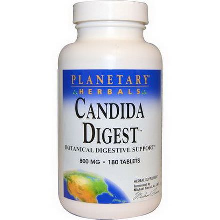 Planetary Herbals, Candida Digest, 800mg, 180 Tablets