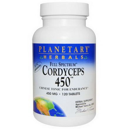 Planetary Herbals, Cordyceps 450, Full Spectrum, 450mg, 120 Tablets