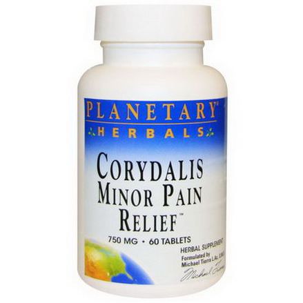 Planetary Herbals, Corydalis Minor Pain Relief, 750mg, 60 Tablets