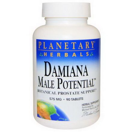 Planetary Herbals, Damiana Male Potential, Botanical Prostate Support, 575mg, 90 Tablets