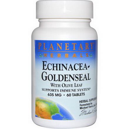 Planetary Herbals, Echinacea-Goldenseal with Olive Leaf, 635mg, 60 Tablets