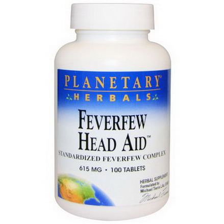 Planetary Herbals, Feverfew Head Aid, 615mg, 100 Tablets