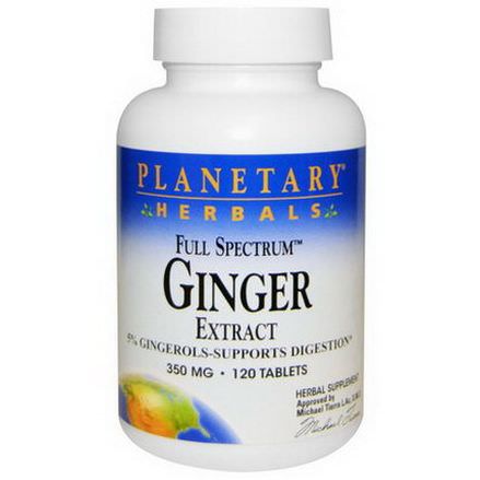 Planetary Herbals, Full Spectrum Ginger Extract, 350mg, 120 Tablets