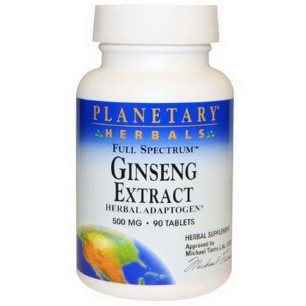 Planetary Herbals, Full Spectrum Ginseng Extract, 500mg, 90 Tablets