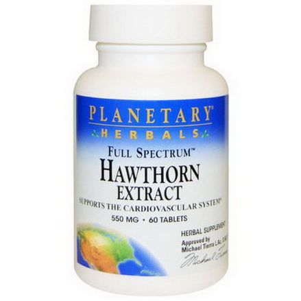 Planetary Herbals, Full Spectrum, Hawthorn Extract, 550mg, 60 Tablets