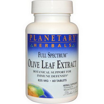 Planetary Herbals, Full Spectrum, Olive Leaf Extract, 825mg, 60 Tablets