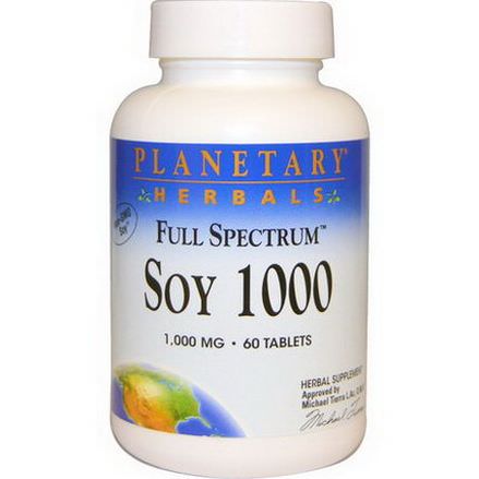 Planetary Herbals, Full Spectrum Soy 1000, 1000mg, 60 Tablets
