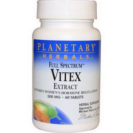 Planetary Herbals, Full Spectrum, Vitex Extract, 500mg, 60 Tablets