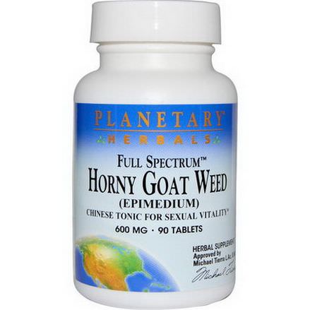 Planetary Herbals, Horny Goat Weed, Full Spectrum, 600mg, 90 Tablets