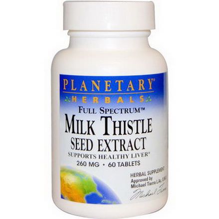 Planetary Herbals, Milk Thistle Seed Extract, Full Spectrum, 260mg, 60 Tablets