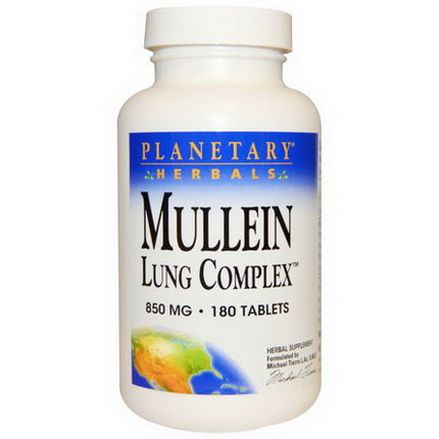 Planetary Herbals, Mullein Lung Complex, 850mg, 180 Tablets