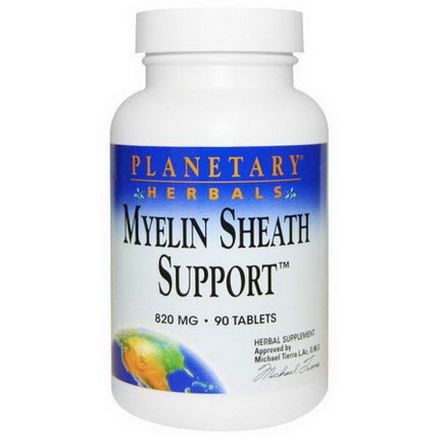 Planetary Herbals, Myelin Sheath Support, 820mg, 90 Tablets