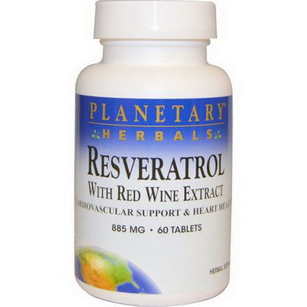 Planetary Herbals, Resveratrol, with Red Wine Extract, 60 Tablets