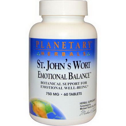 Planetary Herbals, St. John's Wort, Emotional Balance, 750mg, 60 Tablets