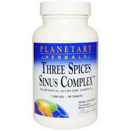 Planetary Herbals, Three Spices Sinus Complex, 1,000mg, 90 Tablets