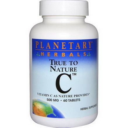 Planetary Herbals, True To Nature C, 500mg, 60 Tablets