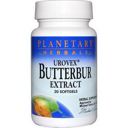 Planetary Herbals, Urovex, Butterbur Extract, 20 Softgels