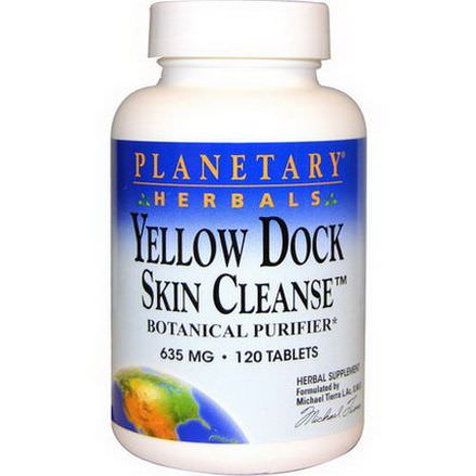 Planetary Herbals, Yellow Dock Skin Cleanse, 635mg, 120 Tablets