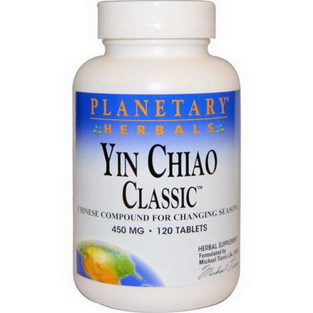 Planetary Herbals, Yin Chiao Classic, 450mg, 120 Tablets