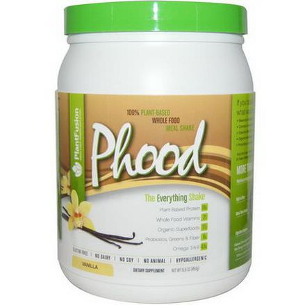 PlantFusion, Phood, 100% Plant-Based Whole Food Meal Shake, Vanilla 450g