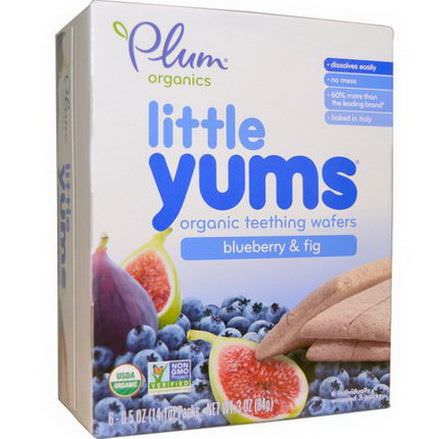 Plum Organics, Little Yums, Organic Teething Wafers, Blueberry&Fig, 6 Packs 14.1g Each