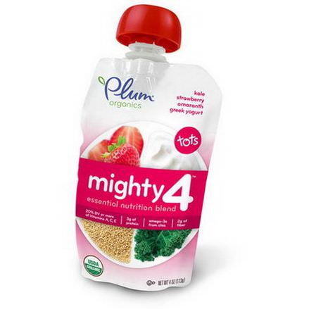 Plum Organics, Mighty 4 Essential Nutrition Blend, Kale Strawberry Amaranth Greek Yogurt 113g