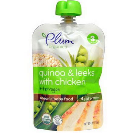 Plum Organics, Organic Baby Food, Quinoa&Leeks with Chicken Tarragon 113g