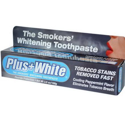 Plus White, The Smokers'Whitening Toothpaste, Cooling Peppermint Flavor 100g