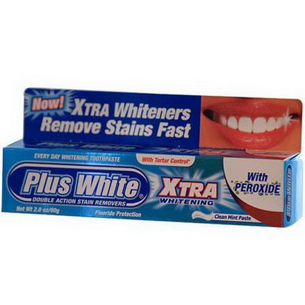 Plus White, Xtra Whitening with Peroxide, Clean Mint Paste 60g