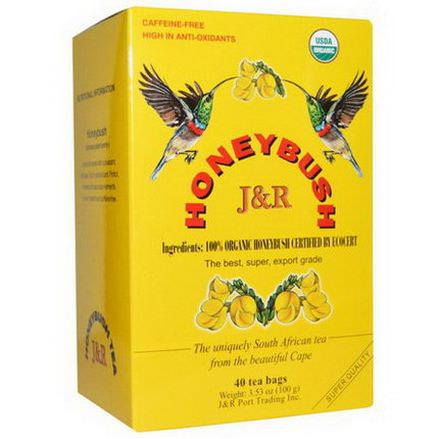 Port Trading Co. J&R Honeybush Tea, Caffeine free, 40 Tea Bags 100g