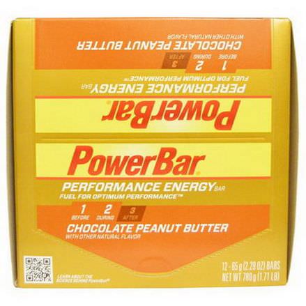 PowerBar, Performance Energy, Chocolate Peanut Butter, 12 Bars 65g Each