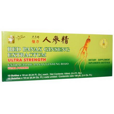 Prince of Peace, Red Panax Ginseng Extractum, Ultra Strength, 10 Bottles 10 cc Each