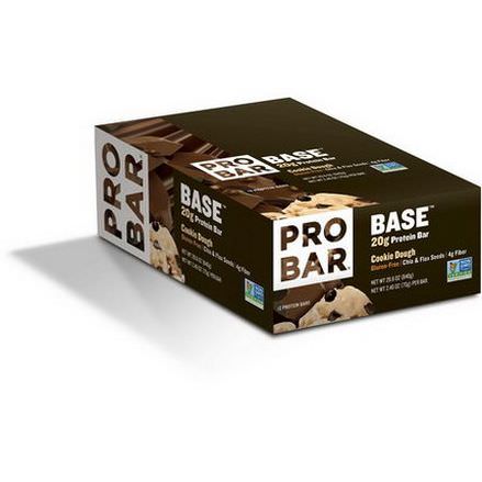 ProBar, Base, 20g Protein Bar, Cookie Dough, 12 Bars 70g Each