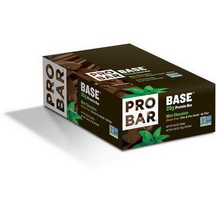 ProBar, Base, 20g Protein Bar, Mint Chocolate, 12 Bars 70g Each