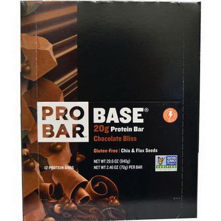 ProBar, Base, Protein Bar, Chocolate Bliss 70g Each