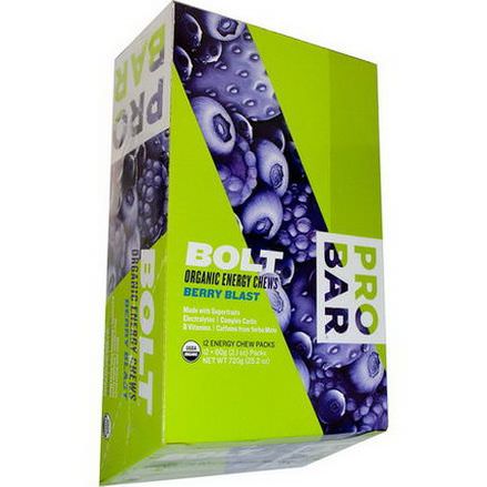 ProBar, Bolt Organic Energy Chews, Berry Blast, 12 Packs 60g Each