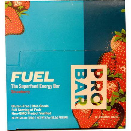 ProBar, Fuel, Strawberry, 12 Energy Bars 48.2g Each
