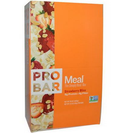ProBar, Meal, The Simply Real Bar, Strawberry Bliss, 12 Meal Bars 85g Each