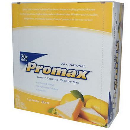 Promax Nutrition, Energy Bar, Lemon Bar, 12 Bars 75g Each