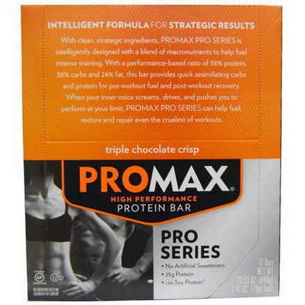 Promax Nutrition, High Performance Protein Bar, Triple Chocolate Crisp, 12 Bars 70g Each