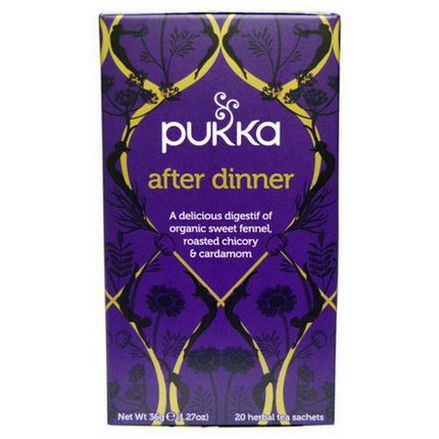 Pukka Herbs, After Dinner, 20 Herbal Tea Sachets 36g Each