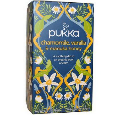 Pukka Herbs, Chamomile, Vanilla&Manuka Honey Tea, Caffeine Free, 20 Herbal Tea Sachets 32g