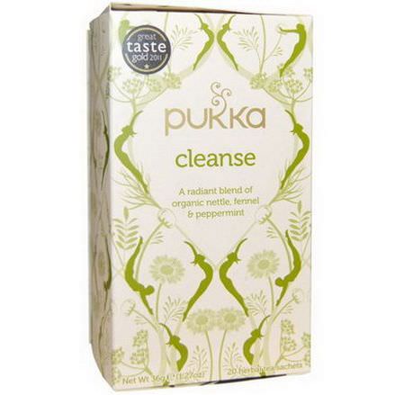 Pukka Herbs, Cleanse, Organic Nettle, Fennel&Peppermint Tea, Caffeine Free, 20 Herbal Tea Sachets 36g