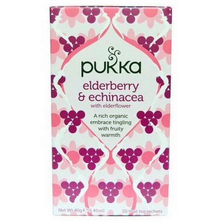 Pukka Herbs, Elderberry&Echinacea, 20 Fruit Tea Sachets 40g Each