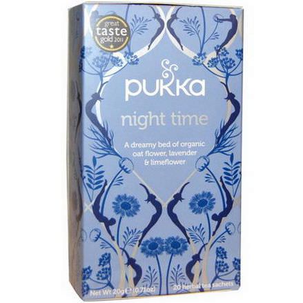 Pukka Herbs, Night Time Tea, Caffeine Free, 20 Herbal Tea Sachets 20g