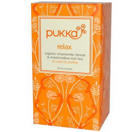Pukka Herbs, Relax, Caffeine Free, 20 Tea Sachets 40g