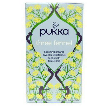 Pukka Herbs, Three Fennel, 20 Herbal Tea Sachets 36g